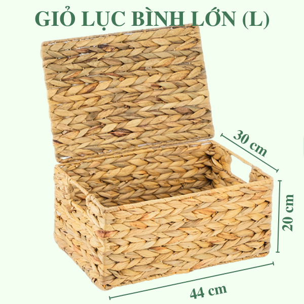 Bộ giỏ lục bình có nắp