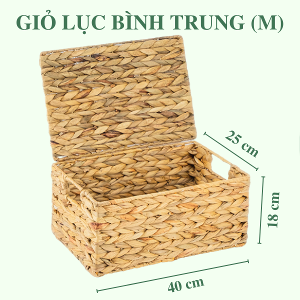 Bộ giỏ lục bình có nắp