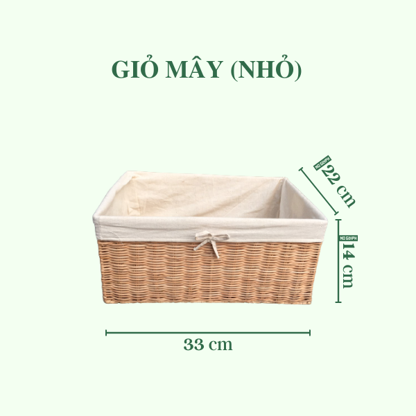 Giỏ Mây Đa Năng Đựng Đồ Có Lót - Rattan Basket