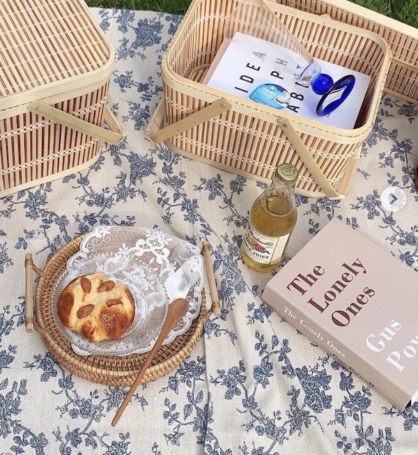 Giỏ Picnic Bằng Tre Tiện Lợi - Giỏ Tre Đựng Đồ Chụp Hình Decor - Picnic Basket