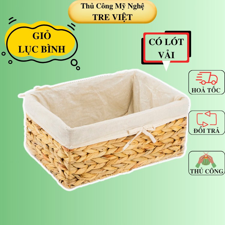 Giỏ lục bình đa năng có lót - Storage basket