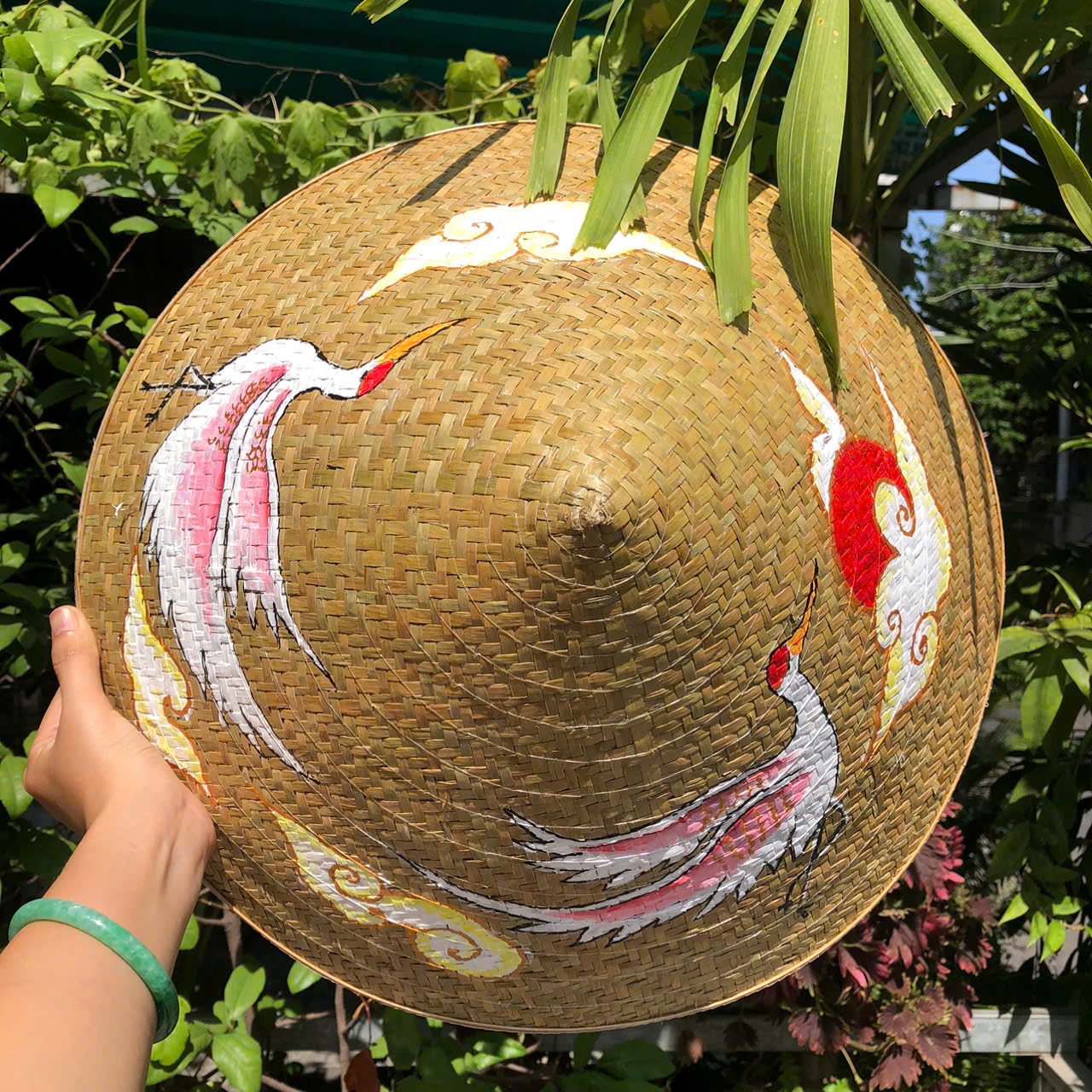 Nón Cỏ Bàng vẽ tay mẫu mới đẹp - Nón Lá Cỏ Bàng Chắc Chắn (có sẵn dây nón)