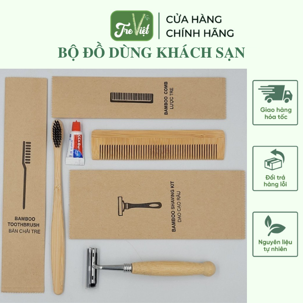 Bộ Đồ Dùng Amenities cho Khách Sạn - Đồ Dùng Cá Nhân bằng Tre Thân Thiện Với Môi Trường