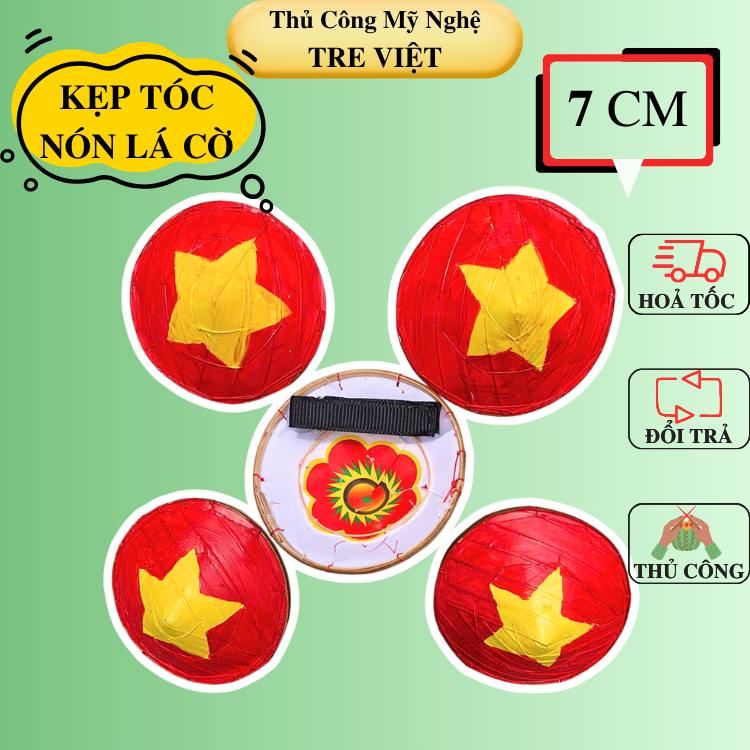 KẸP TÓC Nón lá cờ mini cực xinh xắn - Kẹp tóc nón lá dễ thương làm quà tặng