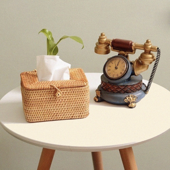 Hộp khăn giấy mây chữ nhật - RATTAN TISSUE BOX