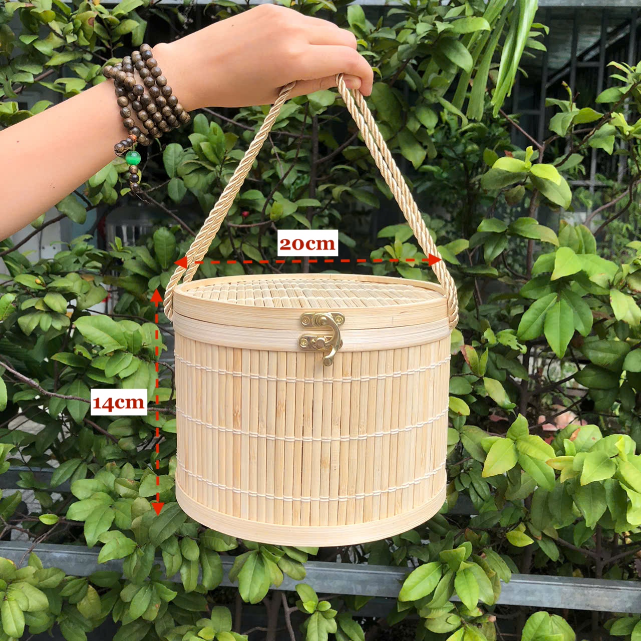 Hộp mành tre tròn nhiều màu đựng quà tặng - Giỏ đựng quà đẹp