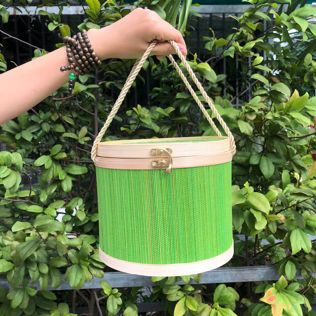 Hộp mành tre tròn nhiều màu đựng quà tặng - Giỏ đựng quà đẹp