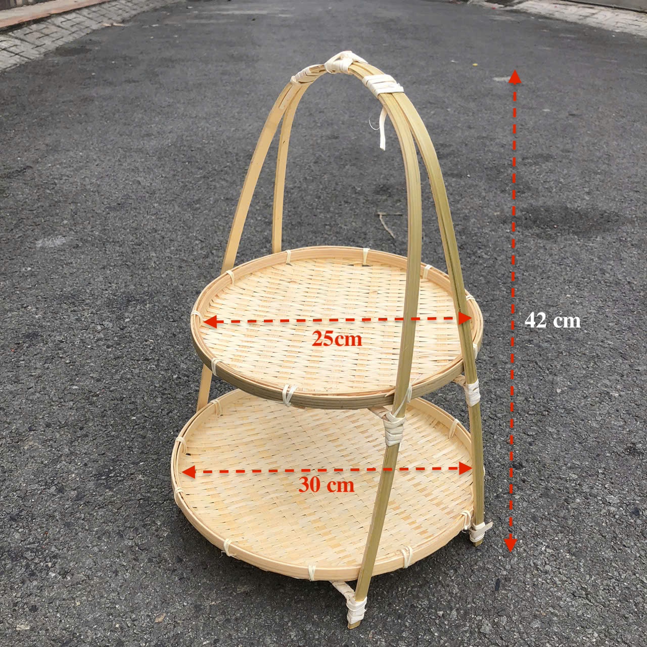 Mẹt tre tầng đựng đồ ăn trang trí - Kệ Mẹt Tầng