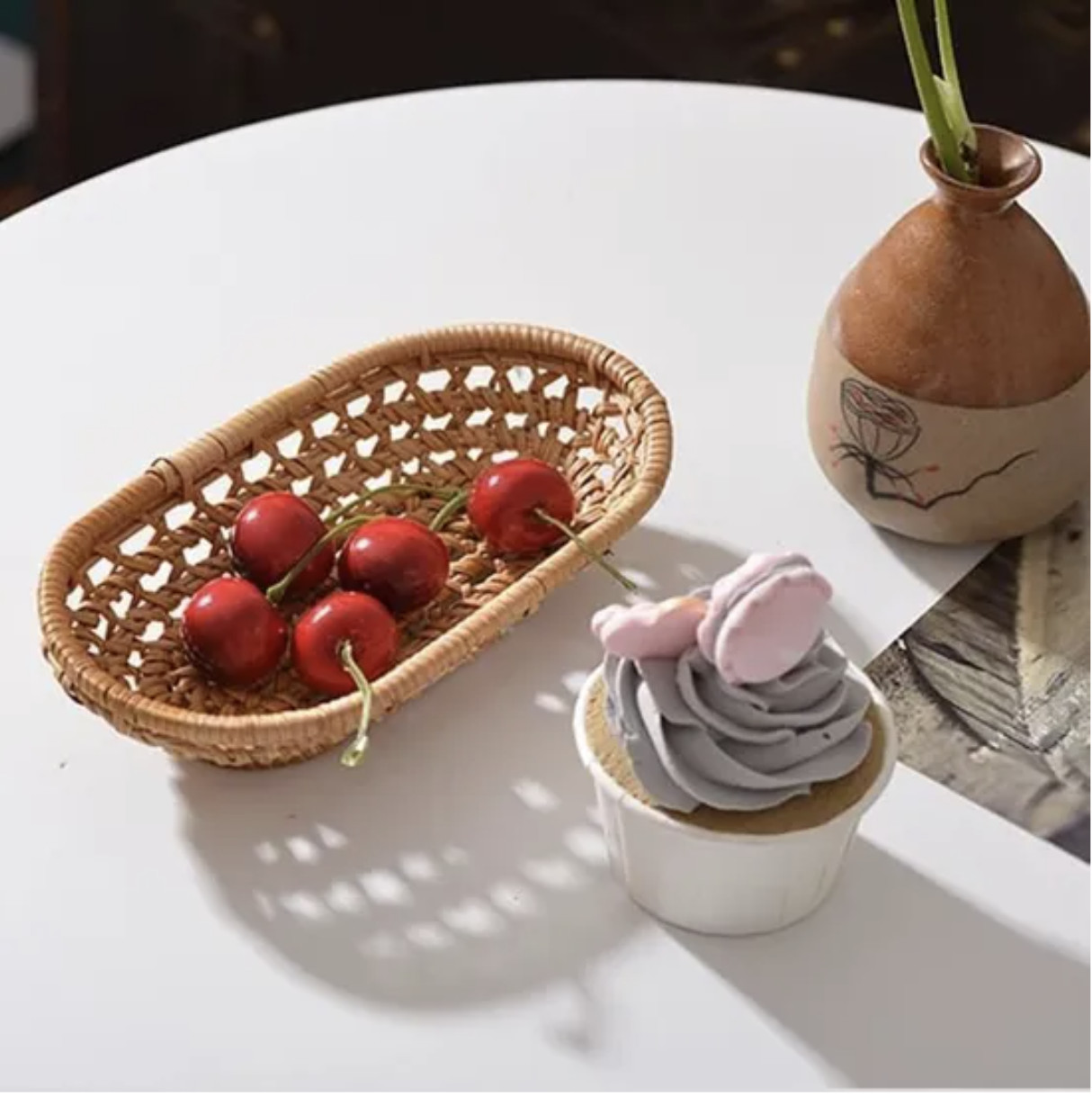 Khay mây đựng bánh mì, khoai tây xinh xắn - Dĩa bánh kẹo trưng bày