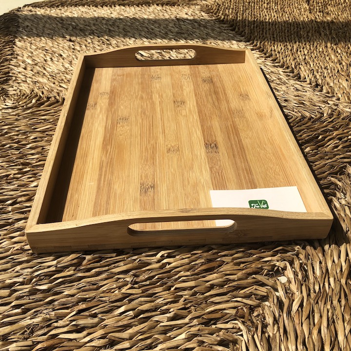 Khay Tre Đựng Trà Đựng Đồ Ăn Có Tay Cầm - Bamboo Tray
