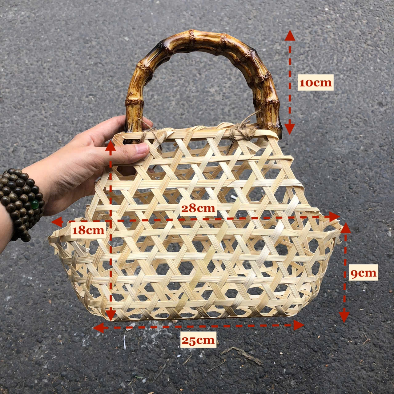 Làn Tre quai Trúc  - Giỏ Tre Đựng Quà Tết - Lẵng Quà Tết