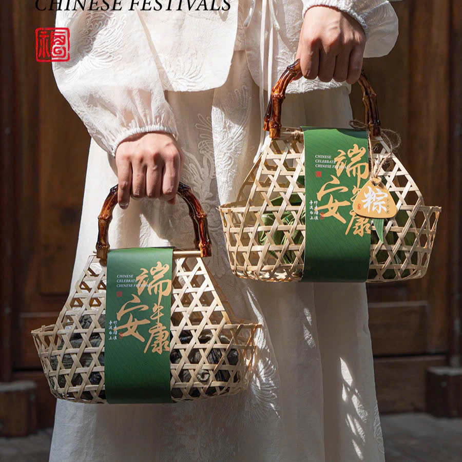 Làn Tre quai Trúc  - Giỏ Tre Đựng Quà Tết - Lẵng Quà Tết