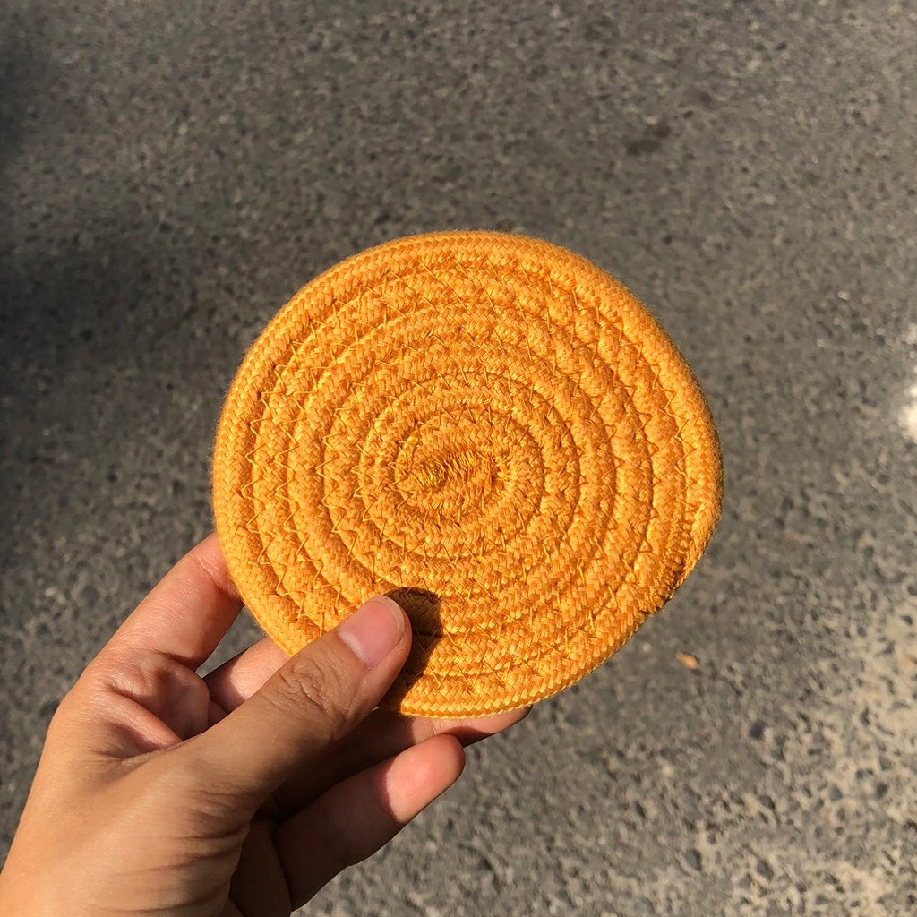 Lót ly cotton thấm nước xinh xắn - Đế lót ly decor siêu thấm