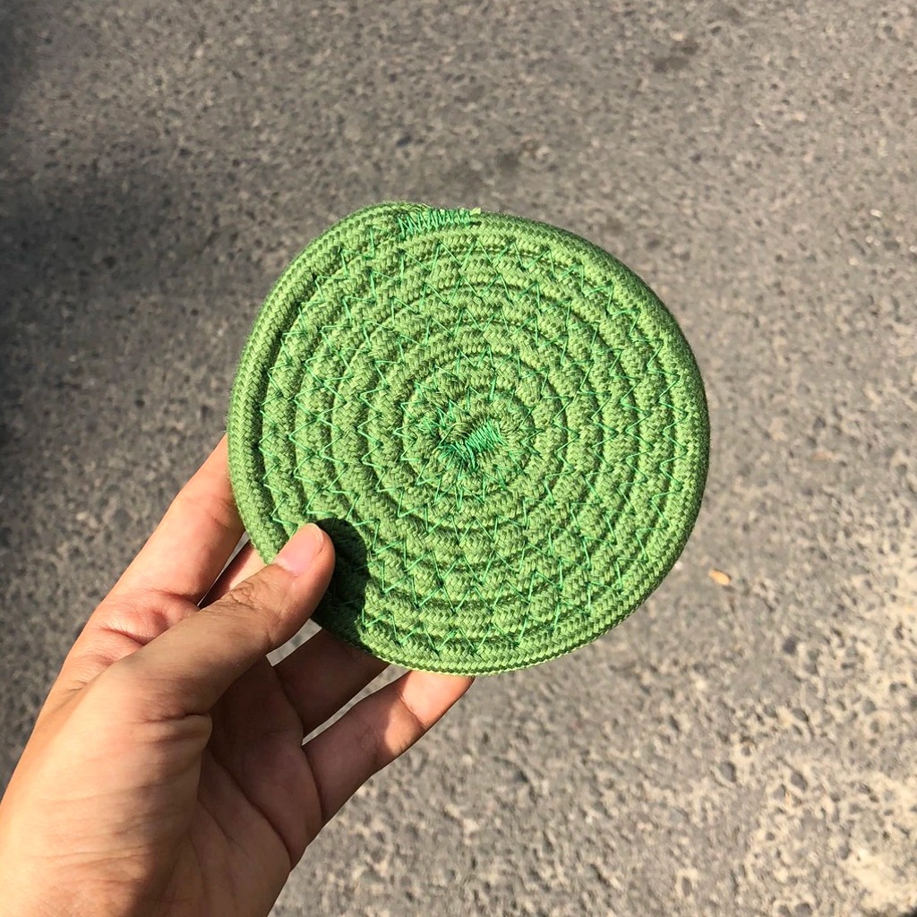 Lót ly cotton thấm nước xinh xắn - Đế lót ly decor siêu thấm