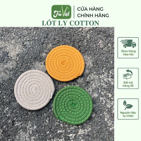 Lót ly cotton thấm nước xinh xắn - Đế lót ly decor siêu thấm