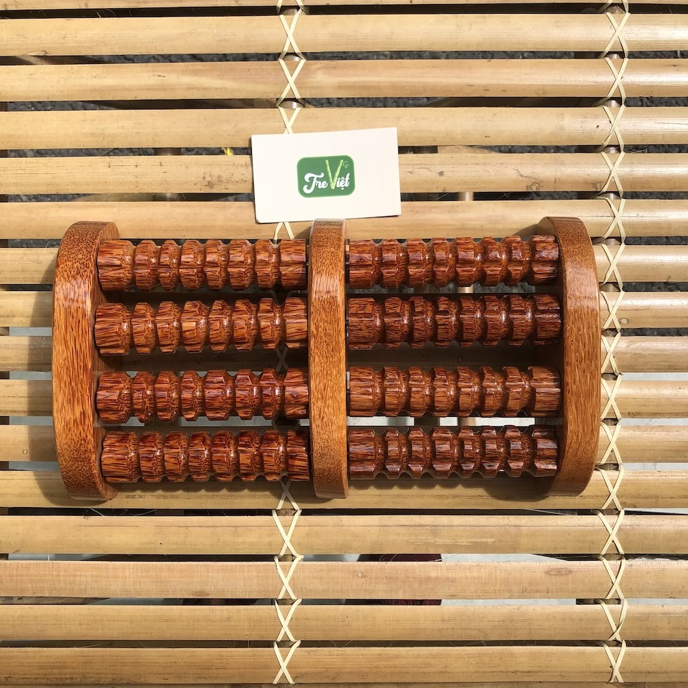 Bàn lăn Massage bàn tay, bàn chân gỗ dừa - Mát xa trị liệu
