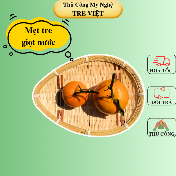 Mẹt Tre Hình Giọt Nước - Dĩa tre đựng đồ chụp ảnh