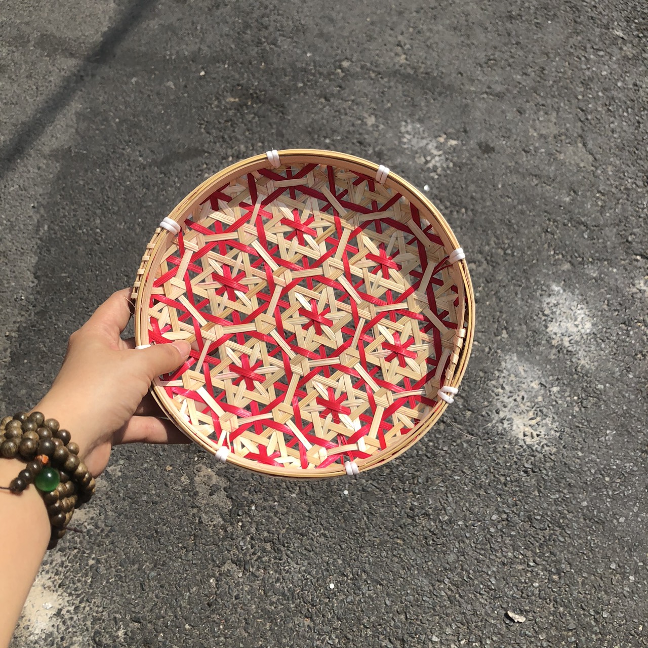 Mẹt tre hoa thị - Mẹt tre trang trí treo tường decor