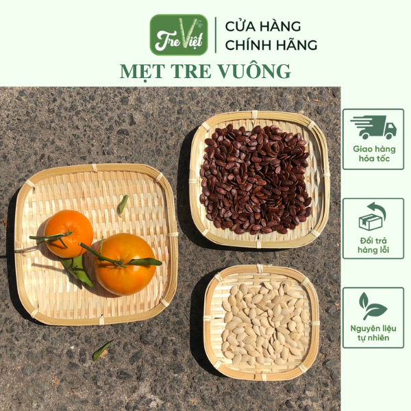 Mẹt Tre Hình Vuông - Dĩa tre đựng đồ chụp ảnh