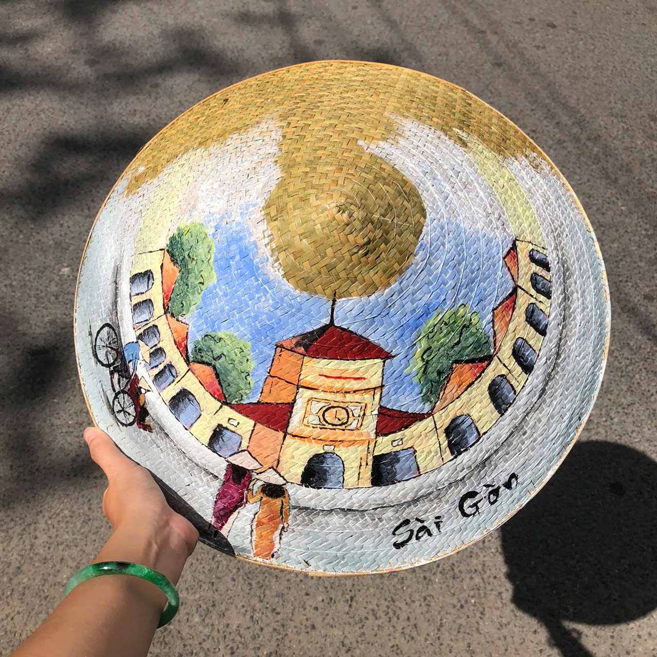 Nón lá cỏ bàng vẽ địa danh nổi tiếng - Nón cỏ bàng vẽ địa danh