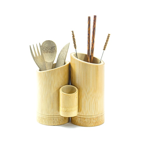 Ống tre đựng đũa tăm - Bamboo Holder