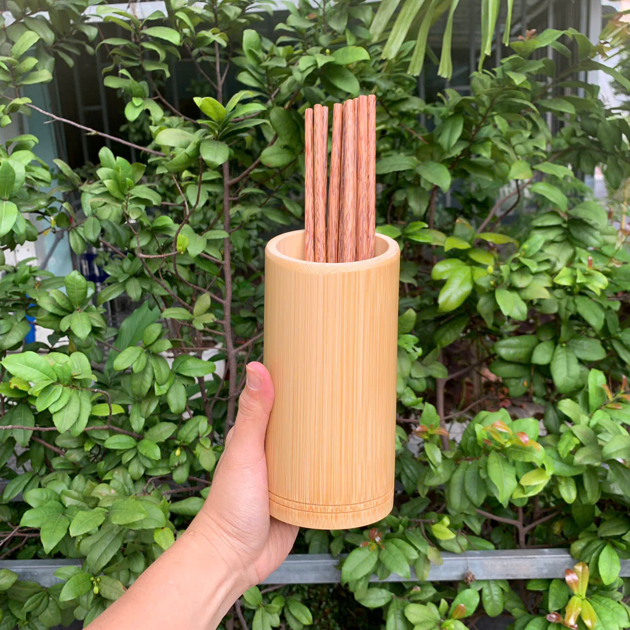 Ống tre đựng đũa tăm - Bamboo Holder