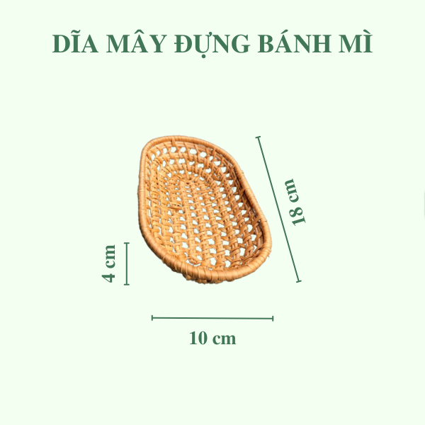 Khay mây đựng bánh mì, khoai tây xinh xắn - Dĩa bánh kẹo trưng bày
