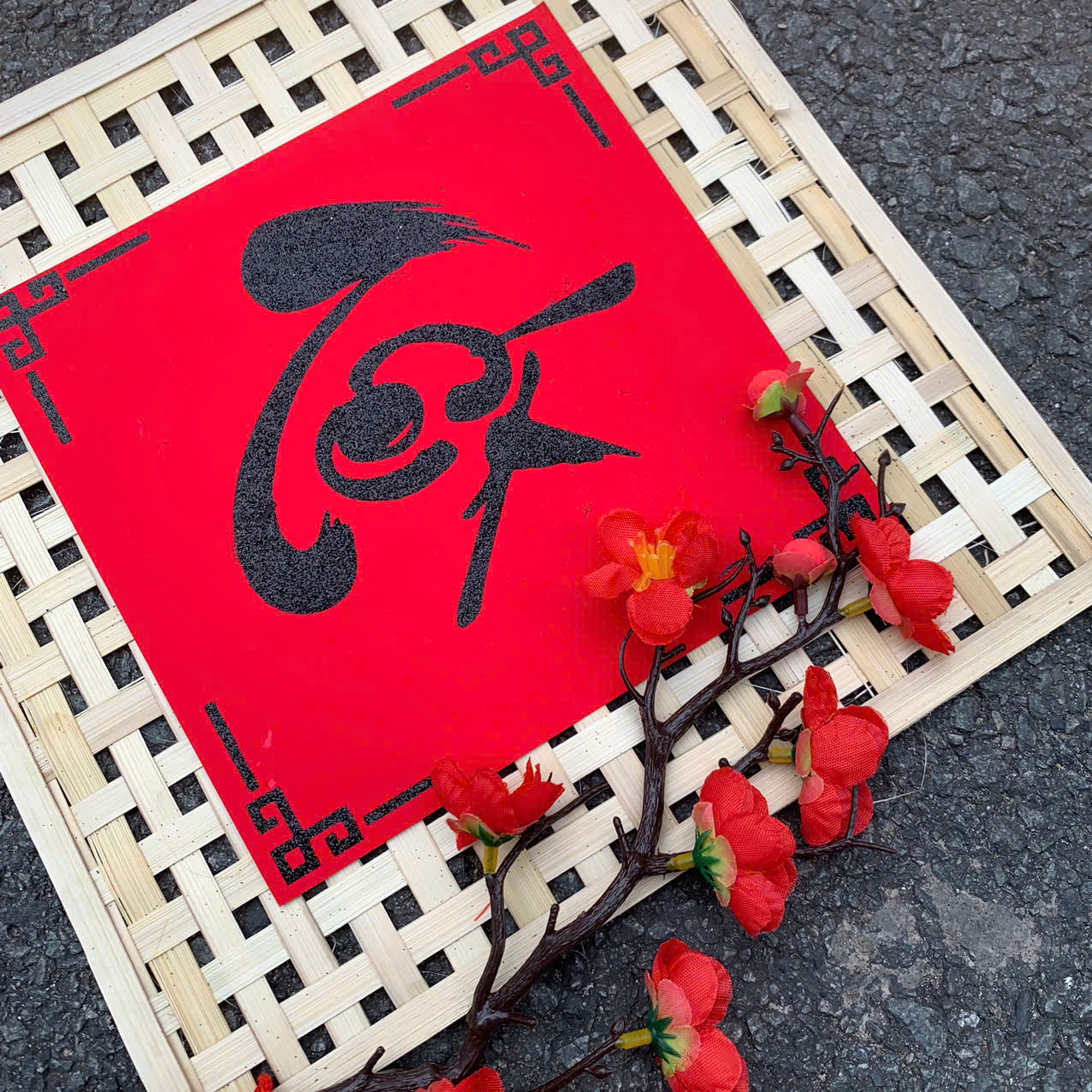 Tấm Treo Trang Trí Tết - Tấm tre treo cửa Tết (nhiều mẫu) - Phên tre, Vỉ tre trang trí, decor