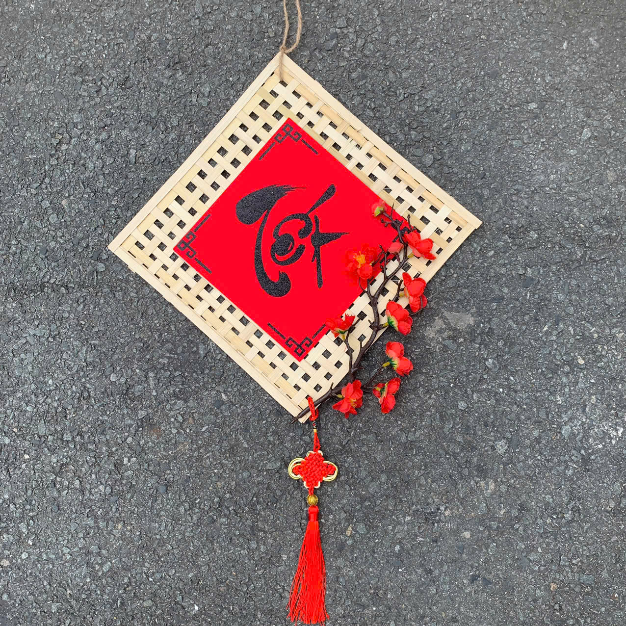 Tấm Treo Trang Trí Tết - Tấm tre treo cửa Tết (nhiều mẫu) - Phên tre, Vỉ tre trang trí, decor