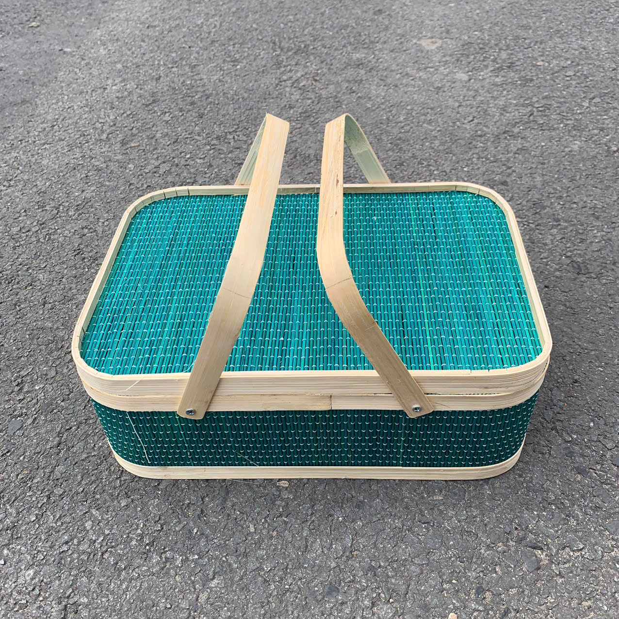 Hộp Đựng Quà Tết Nâu - Giỏ Quà Tết - Hộp Vali Tre Nâu - Giỏ Picnic Tre - Bamboo Picnic Basket
