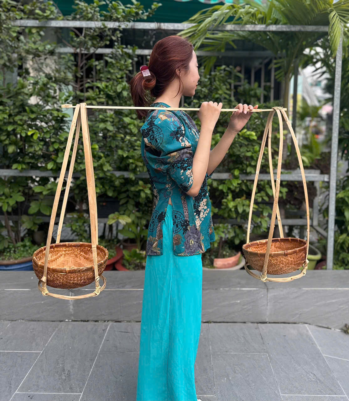 Quang gánh tre trang trí tết, bày hoa quả, phụ kiện chụp ảnh decor nhiều kích thước