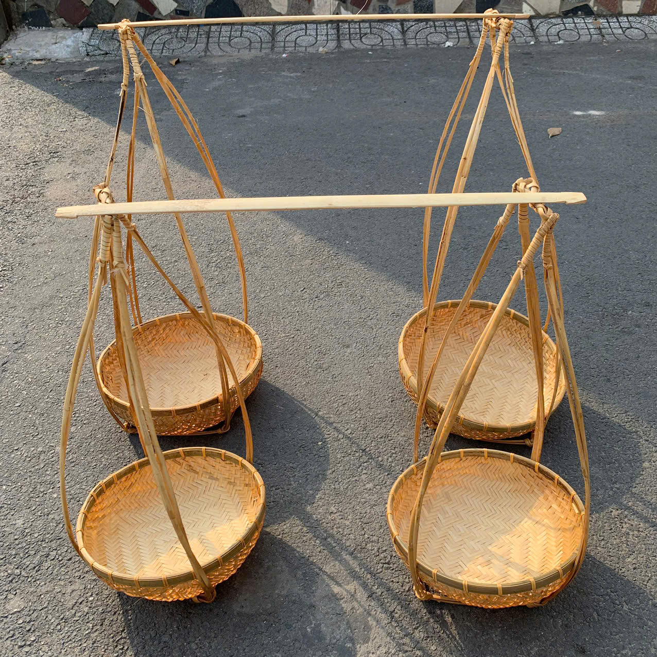 Quang gánh tre trang trí tết, bày hoa quả, phụ kiện chụp ảnh decor nhiều kích thước