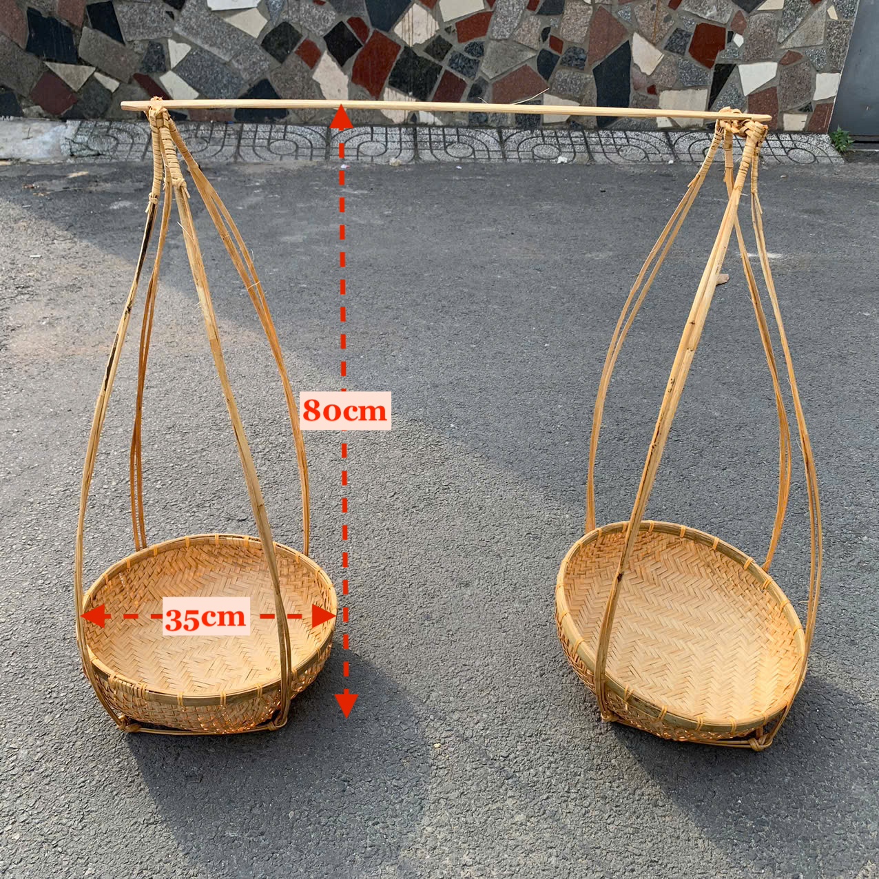 Quang gánh tre trang trí tết, bày hoa quả, phụ kiện chụp ảnh decor nhiều kích thước