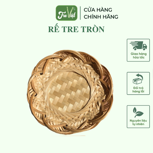 Rế tre tròn - Đĩa tre cánh sen lót nồi, đựng hoa quả