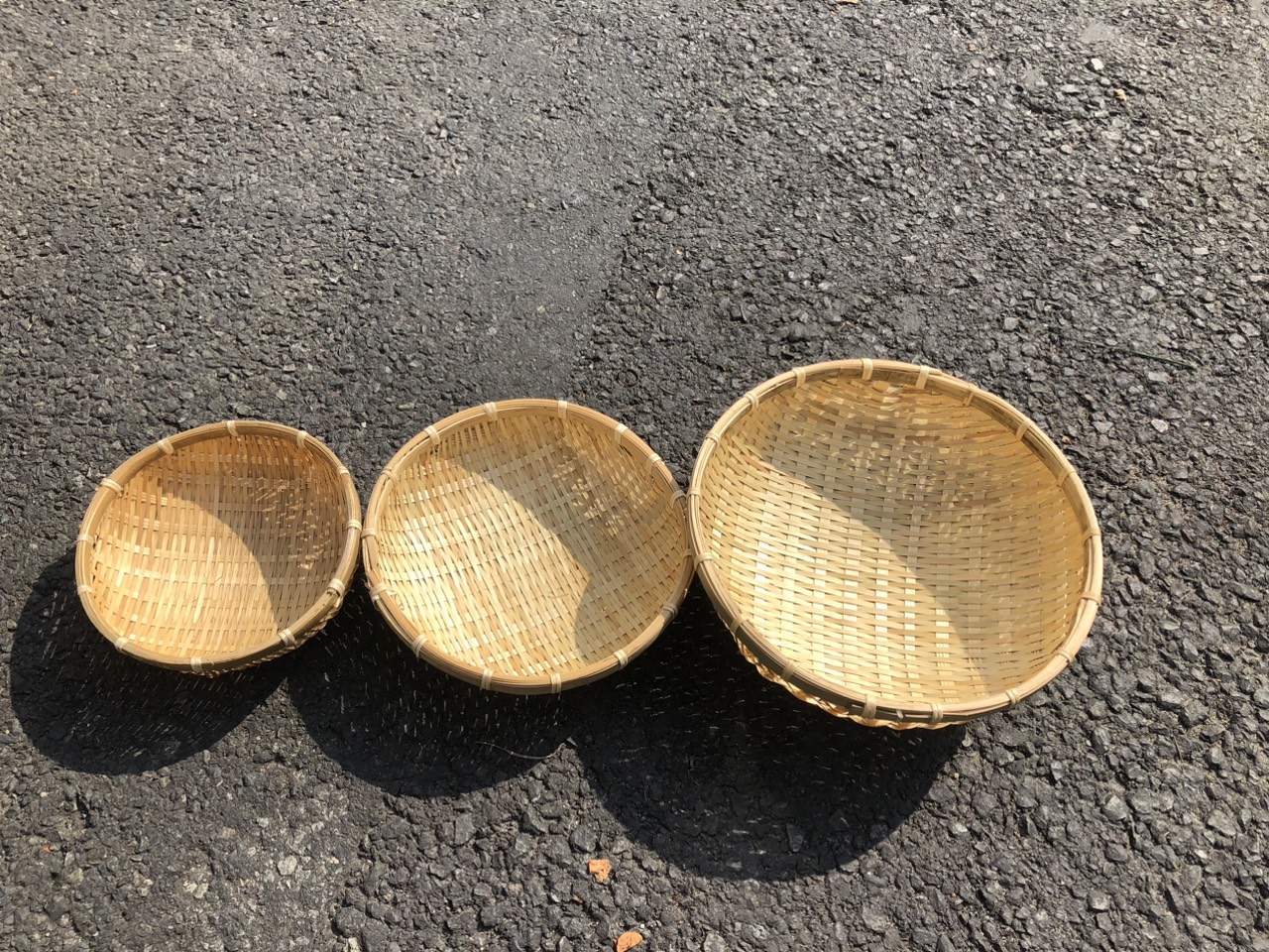 Rổ Cật Tre cạp mây - Rá Tre Xanh Đựng Đồ Decor Trang Trí