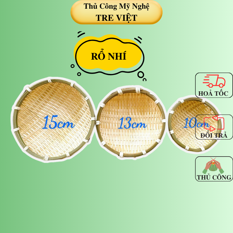 Rổ nhỏ decor đựng kẹo/ đồ trang trí - Rổ rá tre nhí mini