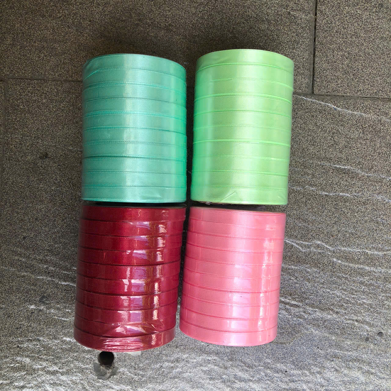 [1cm] Ruy Băng Lụa Đỏ Hồng Xanh - Ruy Băng trơn 1cm dài 22cm