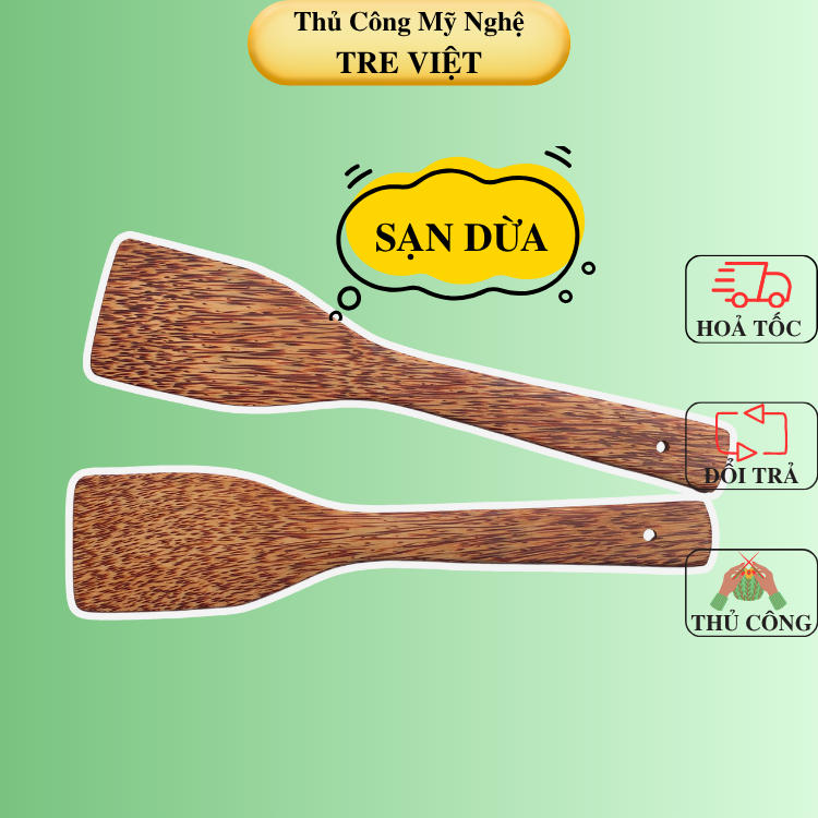 Sạn Gỗ Dừa Cao Cấp - Sạn Chiên Xào Gỗ