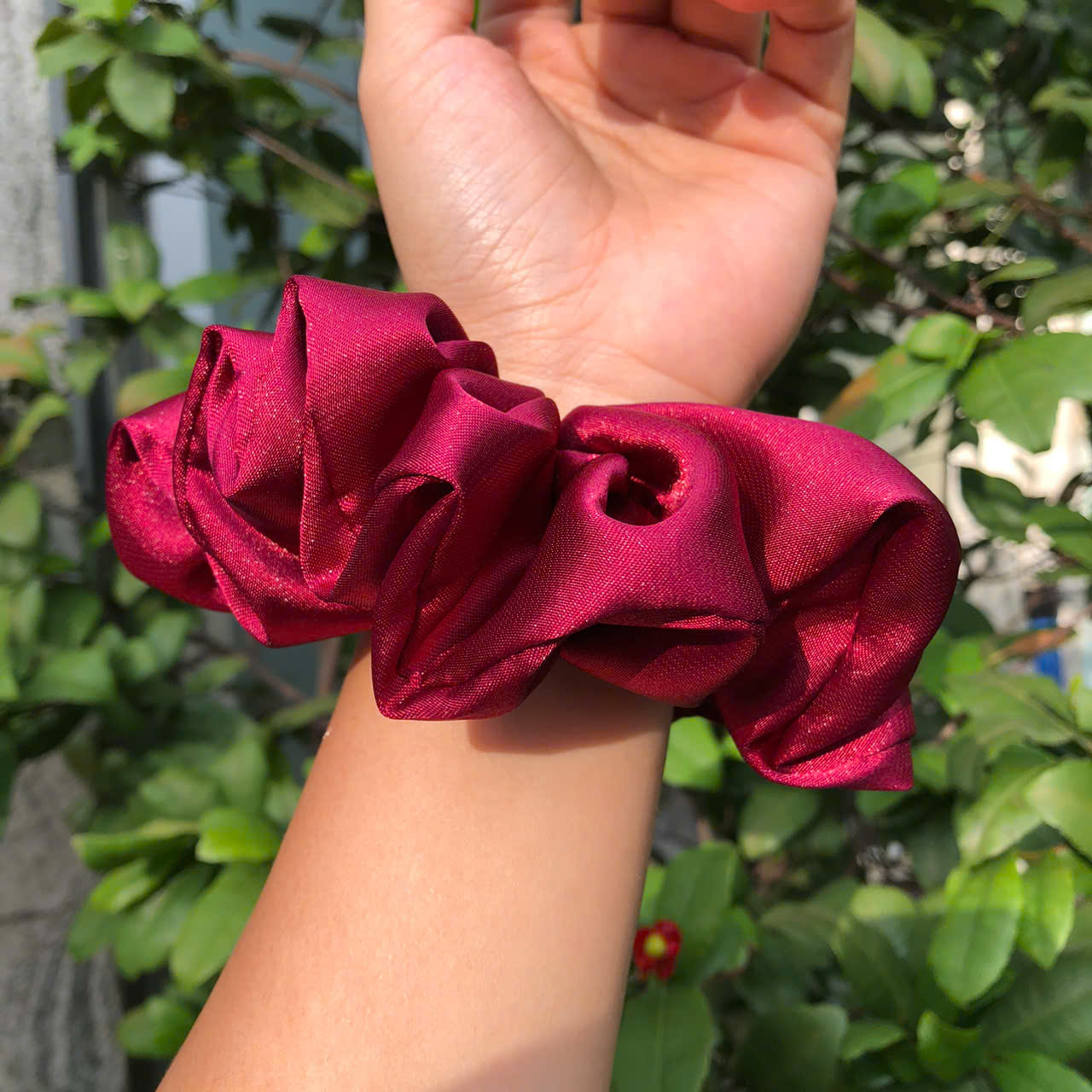 Dây Cột Tóc Scrunchie Handmade -Lụa Bóng Xinh Xắn Siêu Co Giãn