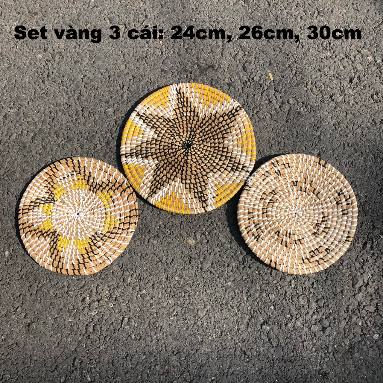 Set Dĩa Cói Treo Tường - Set Đĩa Cói Trang Trí Tường