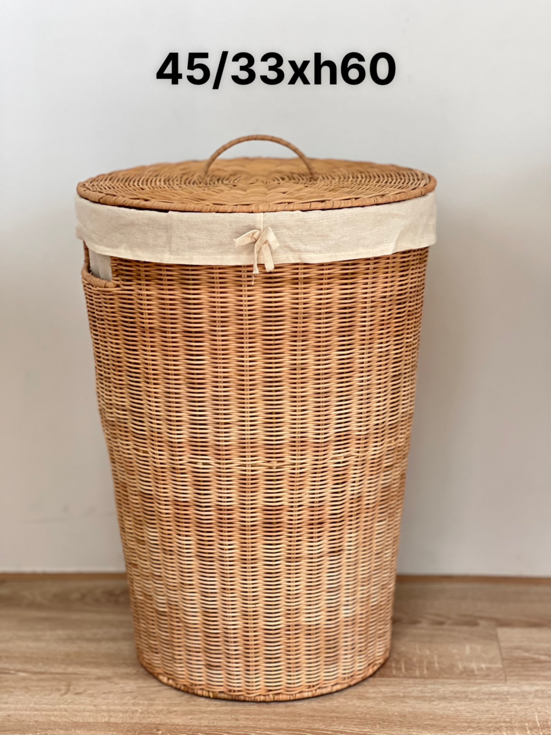 Thùng Sọt Tròn Đựng Quần Áo siêu to - Thùng Đựng Đồ Mây có vải lót