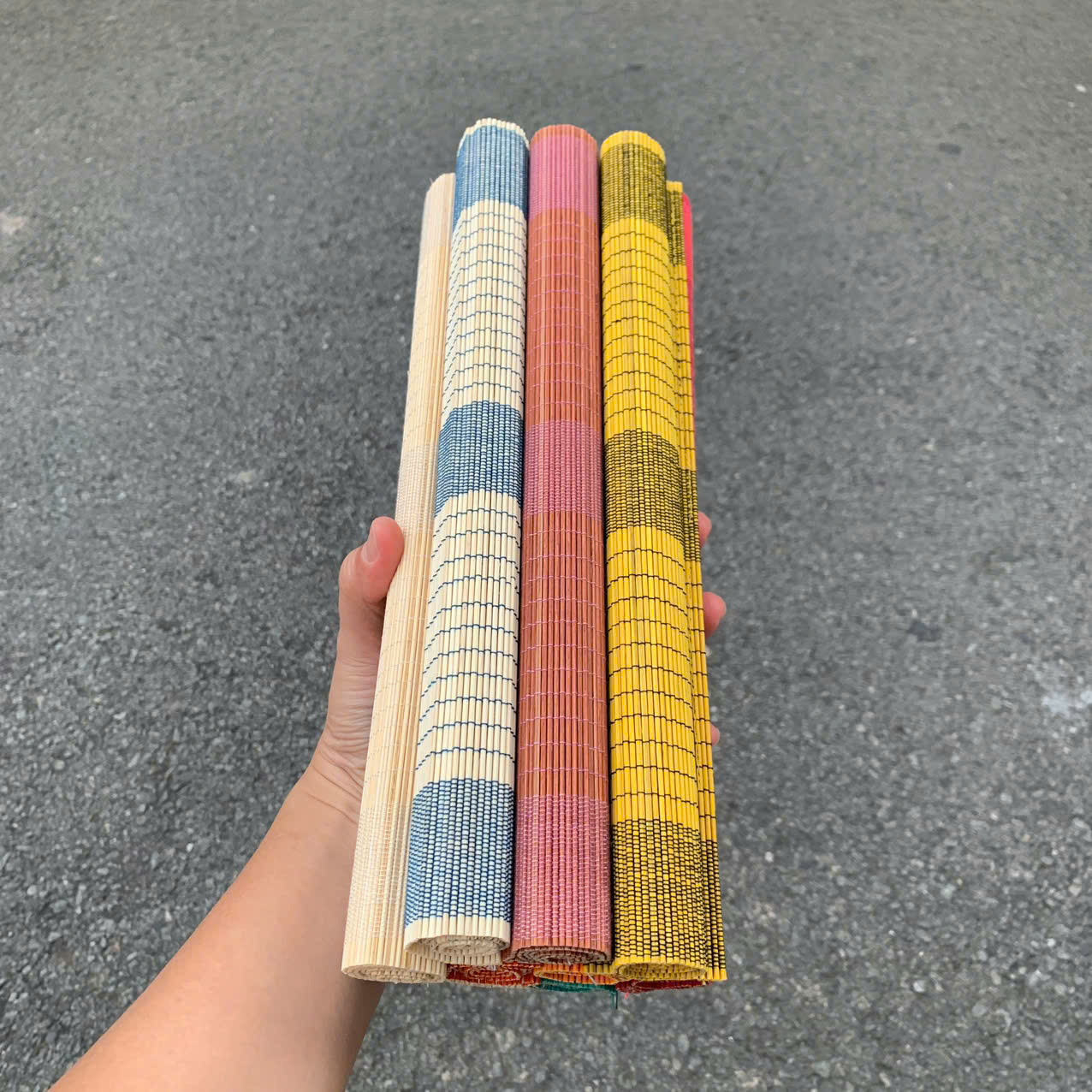 Tấm lót bàn ăn mành tre 30x40cm , mành treo Tết mini dùng dán chữ decor