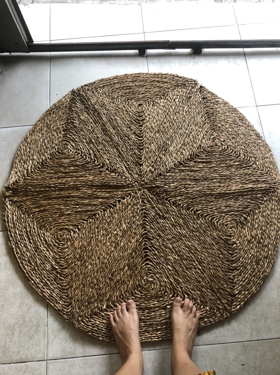 Thảm trải sàn bằng cói hình sao trang trí - Star Round Rug