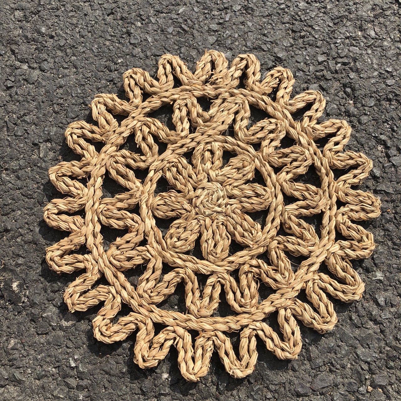 Thảm cói - Tấm lót hoạ tiết - Trải bàn, decor, trang trí tường