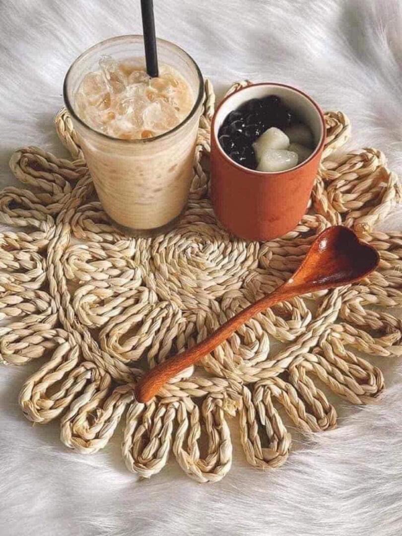 Thảm cói - Tấm lót hoạ tiết - Trải bàn, decor, trang trí tường