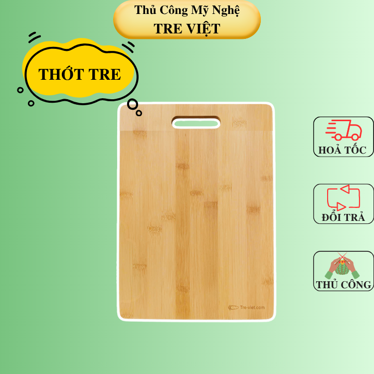 Thớt Tre Tròn Đẹp - Thớt Tre hình chữ nhật