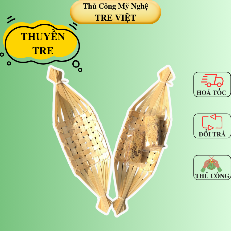 Thuyền Tre Đựng bánh kẹo Trang Trí - Dĩa tre đựng đồ chụp ảnh