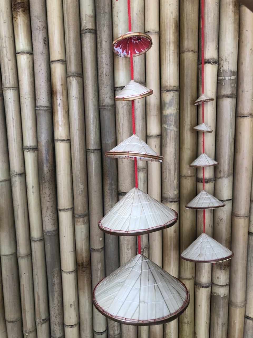 Xâu nón lá mini trang trí phong cách đồng quê - Xâu 5 nón lá mini