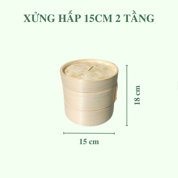 Lồng Hấp Tre, Xửng Hấp Bánh Bao Há Cảo 1 tầng 2 tầng - Bamboo Steamer