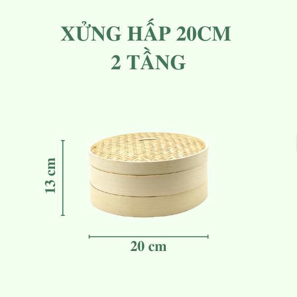 Lồng Hấp Tre, Xửng Hấp Bánh Bao Há Cảo 1 tầng 2 tầng - Bamboo Steamer
